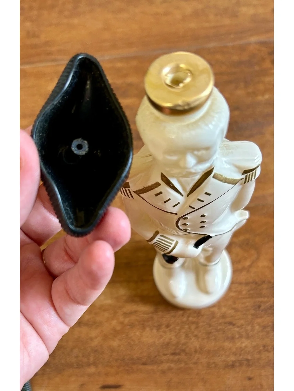 Vintage Ceramic Soldier Decanter with Removable Hat Lid